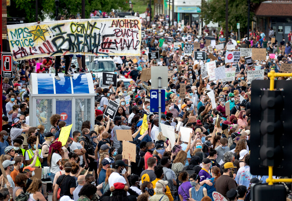 Protesters march after death of George Floyd while in custody of Minneapolis police